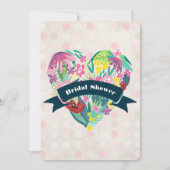 フローラハートと熱帯花ブライダルシャワー 招待状 (正面)