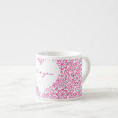 フローラハートはピンク色で名前が付いている エスプレッソカップ (正面右)