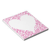 フローラハートはピンク色で名前が付いている ノートパッド (アングル)