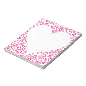 フローラハートはピンク色で名前が付いている ノートパッド (回転)