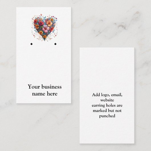 フローラハートイヤリングカード 名刺 (正面/裏面)