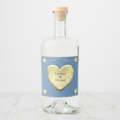 フローラハートエレガントな結婚式パーティー リキュールボトルラベル (正面)