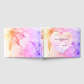 フローラハートオレンジパープルドロ結婚ーズ ゲストブック (全面)