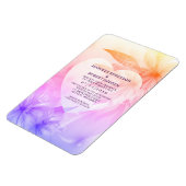 フローラハートオレンジ紫の露の結婚式の招待 マグネット (左側)