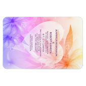 フローラハートオレンジ紫の露の結婚式の招待 マグネット (横)