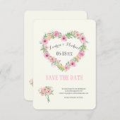 フローラハートセーブ・ザ・デート案内 招待状 (正面/裏面)