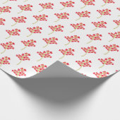 フローラハートデザインオン白 ラッピングペーパー (角)