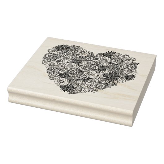 フローラハートドードル ラバースタンプ (スタンプ)