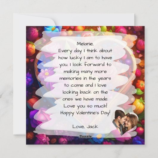 フローラハートバレンタインデーの写真 シーズンカード (裏面)