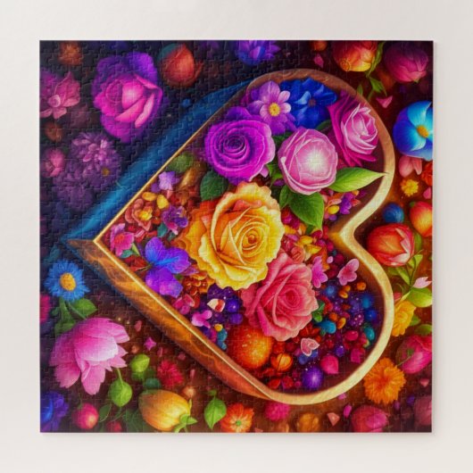 フローラハートバレンタインデーの写真 ジグソーパズル (横)