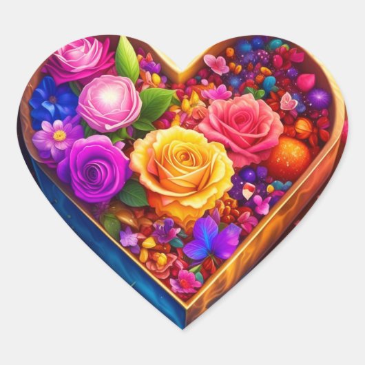 フローラハートバレンタインデーの写真 ハートシール (正面)