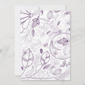 フローラハートパープル結婚式招待状 招待状 (裏面)