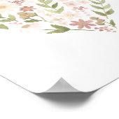 フローラハートピンクニュートラルガール子供部屋デコール ポスター (角)