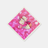フローラハートピンク《写真》ぼけ味 スタンダードカクテルナプキン (角)