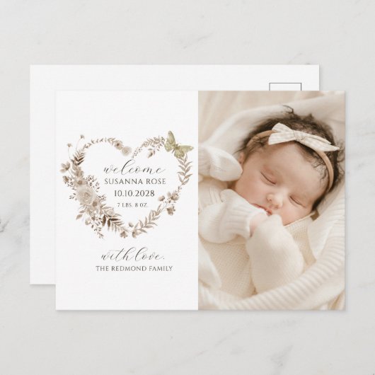 フローラハートフォト誕生 案内ポストカード (正面/裏面)