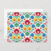 フローラハートフォークアートパターン シーズンポストカード (正面/裏面)