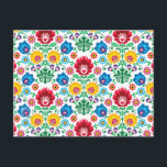 フローラハートフォークアートパターン シーズンポストカード<br><div class="desc">このフォークアートデザインは明るい色の花柄を特徴とする。</div>