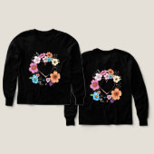 フローラハートフレームロマンチックな手描き花 (デザイン 正面＆背面)