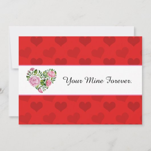 フローラハートブーケバレンタインカード 案内状 (正面)