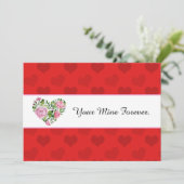 フローラハートブーケバレンタインカード 案内状 (スタンド正面)