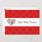 フローラハートブーケバレンタインカード 案内状 (正面/裏面)