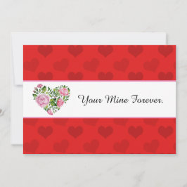 フローラハートブーケバレンタインカード 案内状