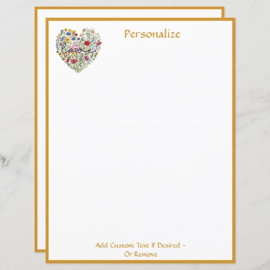 フローラハートブーケラブシックエレガントパーソナライズ (正面/裏面)