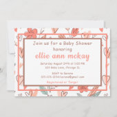 フローラハートベビーシャワー 招待状 (正面)