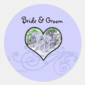 フローラハートペリウィンクルブルーとライムのTouch ラウンドシール (正面)