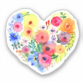 フローラハートリースパステルウォーターカラー シール (正面)