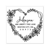 フローラハートリースファミリー差出人住所 セルフインキングスタンプ (デザイン)