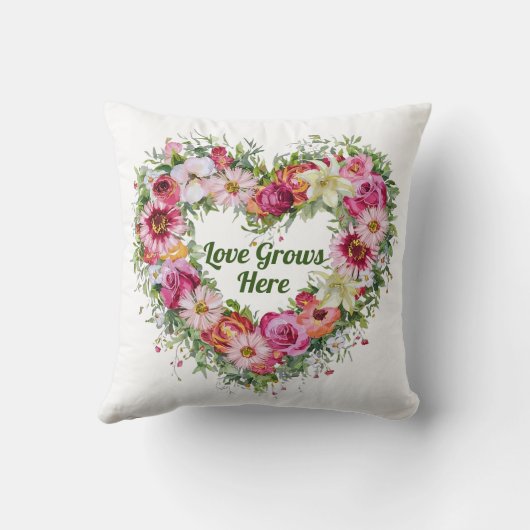 フローラハートリース パーソナライズされた クッション (裏面)