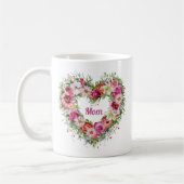 フローラハートリース パーソナライズされた コーヒーマグカップ (左)