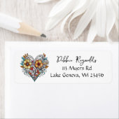 フローラハートロマンパーソナライズされた ラベル (インサイチュ)