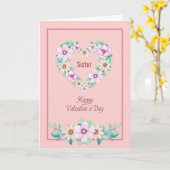 フローラハート付きの姉妹のためのバレンタインデーのカード カード (黄色い花)