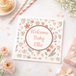 フローラハート名の追加 スタンダードカクテルナプキン