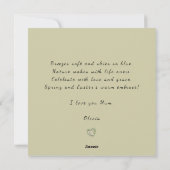 フローラハート復活祭カードfor Mum シーズンカード (裏面)