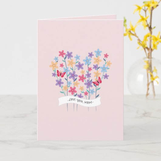 フローラハート愛あなた母の日 カード (黄色い花)