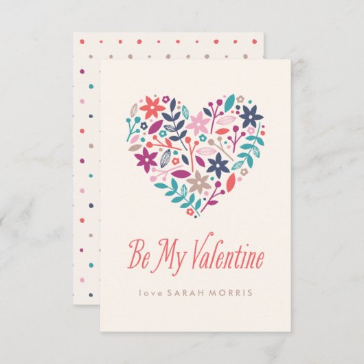 フローラハート教室バレンタイン 招待状 (正面/裏面)