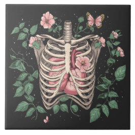 フローラハート植物学イラストレーション タイル