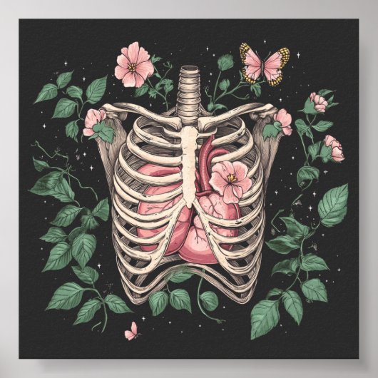 フローラハート植物学イラストレーション ポスター (正面)