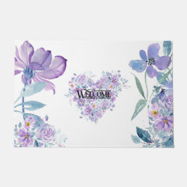フローラハート歓迎 ドアマット