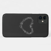フローラハート白シンプル線 Case-Mate iPhoneケース (裏面(横))
