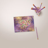 フローラハート金ゴールドアンティーク手書き ポストカード