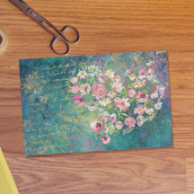 フローラハート金ゴールドロマンチックな手書き分離