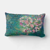 フローラハート金ゴールドロマンチックな手書き ランバークッション (裏面)