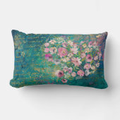 フローラハート金ゴールドロマンチックな手書き ランバークッション (正面)