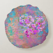 フローラハート金ゴールドヴィンテージ手書き ラウンドクッション (裏面)