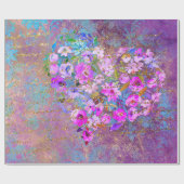 フローラハート金ゴールドヴィンテージ手書き ラッピングペーパー (フラット)