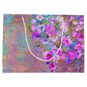 フローラハート金ゴールドヴィンテージ手書き ラージペーパーバッグ (裏面)